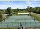A well-maintained basketball court with green surfacing and a fully fenced perimeter for recreational activities at 11519 Glenmont Dr, Tampa, FL 33635