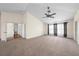 Spacious bedroom featuring neutral carpet, ceiling fan, and ample natural light at 11519 Glenmont Dr, Tampa, FL 33635