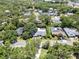 Aerial view of a neighborhood featuring lush greenery and well-maintained homes at 1810 Pine Hill Dr, Safety Harbor, FL 34695