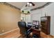 Functional office space has wood floors, natural light, and ample workspace at 2300 Hannah S Way, Dunedin, FL 34698