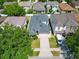 Aerial view of a beautiful home with well-maintained landscaping, a two-car garage, and a concrete driveway at 2510 Cross More St, Valrico, FL 33594