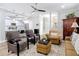 Open concept living area with hardwood flooring and access to the kitchen at 2874 Bayshore Trails Dr, Tampa, FL 33611