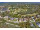 Panoramic aerial view of neighborhood featuring golf course, lakes, and tree-lined streets at 3109 Tarpon Woods Blvd, Palm Harbor, FL 34685