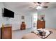 This cozy bedroom offers storage with the large closet and has a ceiling fan for those hot days at 6513 14Th W Ave, Bradenton, FL 34209