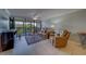 This charming living room features a leather sofa set and sliding glass doors to the balcony at 11590 Shipwatch Dr # 342, Largo, FL 33774