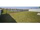 Spacious backyard featuring a well-maintained lawn with an iron fence overlooking a scenic pond at 2232 Harris Hawk, Ruskin, FL 33570