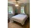 Bright bedroom featuring a comfortable bed, neutral decor, and natural light from two windows at 2910 Lichen Ln # B, Clearwater, FL 33760