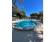 Community pool with lounge chairs and mature landscaping at 2910 Lichen Ln # B, Clearwater, FL 33760