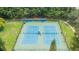 Aerial view of community tennis courts surrounded by lush green trees and grass at 4201 La Palma Ct, Tampa, FL 33611