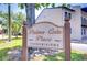 Street view of the community sign for Palma Ceia Place Condominiums at 527 S Lincoln Ave # A108, Tampa, FL 33609