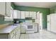 Kitchen featuring white appliances and cabinets with a window above the sink at 933 E Shadowlawn Ave, Tampa, FL 33603