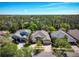Beautiful aerial view of home showcasing mature landscaping and brick driveway at 14809 Tudor Chase Dr, Tampa, FL 33626
