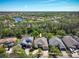 Aerial view showcasing the home's location near a lake and wooded area at 14809 Tudor Chase Dr, Tampa, FL 33626