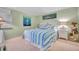 Inviting bedroom featuring a beach-themed decor and a comfortable queen-sized bed at 17940 Gulf Blvd # 2D, Redington Shores, FL 33708