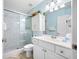 Well-maintained bathroom featuring a walk-in shower and a clean vanity at 19417 Gulf Blvd # B-210, Indian Shores, FL 33785
