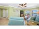 Open-concept living room with contemporary furniture and plenty of natural light at 19417 Gulf Blvd # B-210, Indian Shores, FL 33785