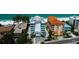 A high angle view of the condo community that sits directly on the beach at 19816 Gulf Boulevard # 201, Indian Shores, FL 33785