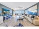 Spacious living room with comfortable seating, ocean view, and ample natural light at 19816 Gulf Boulevard # 201, Indian Shores, FL 33785