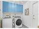 Well-equipped laundry room with updated appliances and stylish patterned tile floor at 3323 Ringwood Mdw, Sarasota, FL 34235