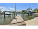 Private dock with boat lift, offering direct access to the waterway for boating enthusiasts at 6667 28Th S St, St Petersburg, FL 33712
