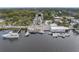Aerial view of a boat sales and service location with dry storage and wet slips at 7819 Chasco St, Port Richey, FL 34668