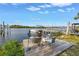 Scenic waterfront dock featuring comfortable seating, perfect for enjoying the tranquil water views at 7819 Chasco St, Port Richey, FL 34668