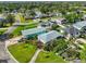 An aerial view of charming homes with lush green lawns and mature trees in a well-maintained neighborhood at 8420 Orient Ne Way, St Petersburg, FL 33702