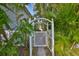Charming yard with a white gate and arbor offering a private and inviting entrance at 8420 Orient Ne Way, St Petersburg, FL 33702