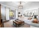 Open-concept living room with outdoor access and views of the dining area and kitchen at 14241 Natures Reserve Dr, Lithia, FL 33547