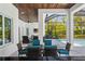 Outdoor patio with dining area and pool views, showcasing a great entertaining space at 16121 Carencia Ln, Odessa, FL 33556