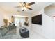 Spacious living room with carpet flooring and a view of the staircase at 220 Sawtooth Dr, Valrico, FL 33594