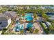 Aerial view of community pool and playground at 30174 Southernwood Ct, Wesley Chapel, FL 33543