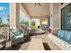 Covered patio with comfortable seating and dining options, perfect for relaxation and outdoor enjoyment at 30174 Southernwood Ct, Wesley Chapel, FL 33543