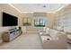 Home theater featuring a large screen, comfortable seating, and a modern design for an immersive viewing experience at 30174 Southernwood Ct, Wesley Chapel, FL 33543
