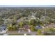 A high aerial view shows the layout of homes in a wooded neighborhood at 11347 Amboy St, Spring Hill, FL 34609