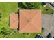 Aerial view showcases the home's roof, yard, and proximity to the surrounding neighborhood at 2934 Lichen Ln # A, Clearwater, FL 33760