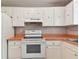 Charming kitchen featuring white cabinets, matching appliances, and a functional layout at 2934 Lichen Ln # A, Clearwater, FL 33760