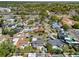 Wide aerial view of residential neighborhood with mature landscaping and local roadways at 8326 Archwood Cir, Tampa, FL 33615