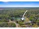 Stunning aerial view showcases home with private pond surrounded by lush greenery and mature trees at 8403 Southwood Pines St, Lithia, FL 33547