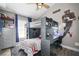 Cozy bedroom featuring a built-in bunk bed with a desk and gray tones at 8403 Southwood Pines St, Lithia, FL 33547