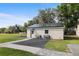 The detached garage with solar panels has an attached storage area at 8403 Southwood Pines St, Lithia, FL 33547