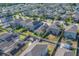 Expansive aerial perspective displaying neighborhood's grid-like arrangement, homes, and green spaces at 10222 Cool Waterlily Ave, Riverview, FL 33578