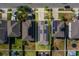 Aerial view of home with solar panels and well maintained landscaping in a suburban neighborhood at 10222 Cool Waterlily Ave, Riverview, FL 33578