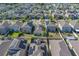 High-angle view shows neighborhood's layout, property sizes, and residential density at 10222 Cool Waterlily Ave, Riverview, FL 33578