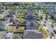 Overhead perspective showcases neighborhood housing arrangements and residential area's density at 10222 Cool Waterlily Ave, Riverview, FL 33578