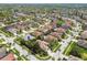 Expansive aerial view of a mature subdivision featuring manicured lawns, palm trees, and winding streets at 10608 Gretna Green Dr, Tampa, FL 33626