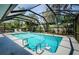 Screened-in pool with clear blue water, perfect for relaxation and recreation at 11510 Moffat Pl, Temple Terrace, FL 33617