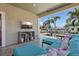Covered lanai offers beautiful water views, comfortable seating, and a relaxing entertainment area at 1361 46Th Ne Ave, St Petersburg, FL 33703