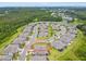 A high angle shot captures a cozy single-Gathering home, surrounded by lush greenery, and a tranquil neighborhood at 19370 Hawk Valley Dr, Tampa, FL 33647