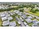 An aerial view showcasing the community, featuring well-maintained lawns, covered parking, and nearby green spaces at 205 Andover N Pl # 110, Sun City Center, FL 33573